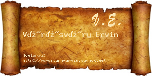 Vörösváry Ervin névjegykártya
