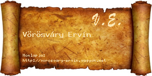 Vörösváry Ervin névjegykártya